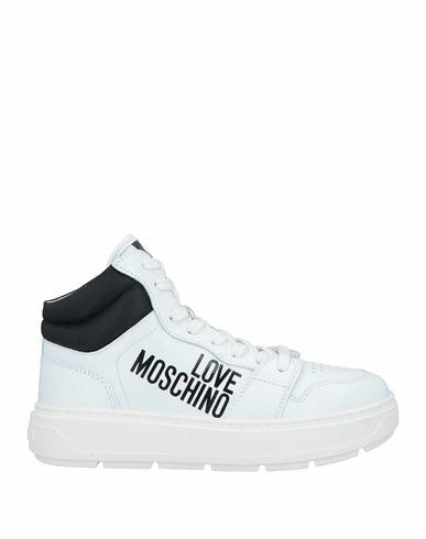 Love Moschino Woman Sneakers White Leather, Textile fibers Cover