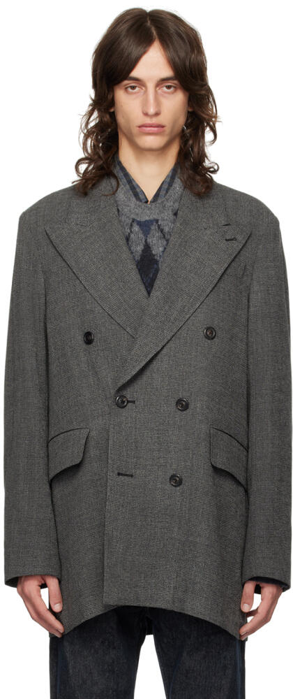 OUR LEGACY Gray Sharp DB Blazer Cover