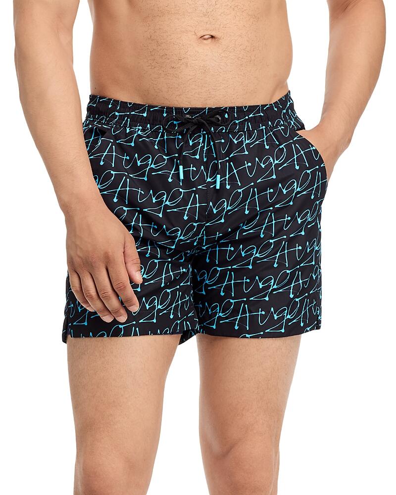 Hugo Marco Logo Print Regular Fit 4.72 Swim Trunks Cover