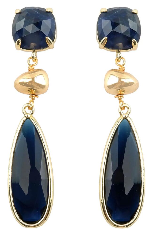 Panacea Stone Teardrop Earrings in Blue Cover