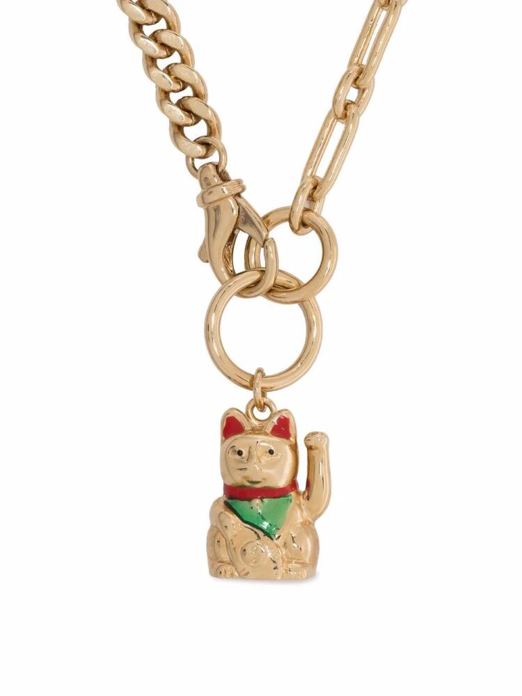 SafSafu Maneki Neko Necklace - Gold Cover