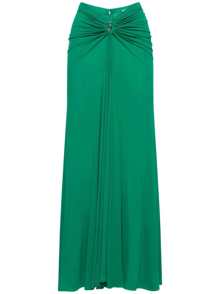 RABANNE Jersey Keyhole Draped Midi Skirt Cover