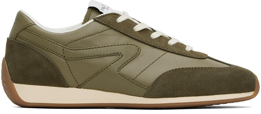 rag & bone Green Slim Suede Retro Runner Sneakers Cover