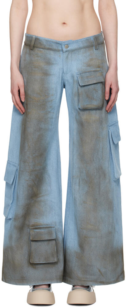 Collina Strada Blue Tatu Denim Cargo Pants Cover