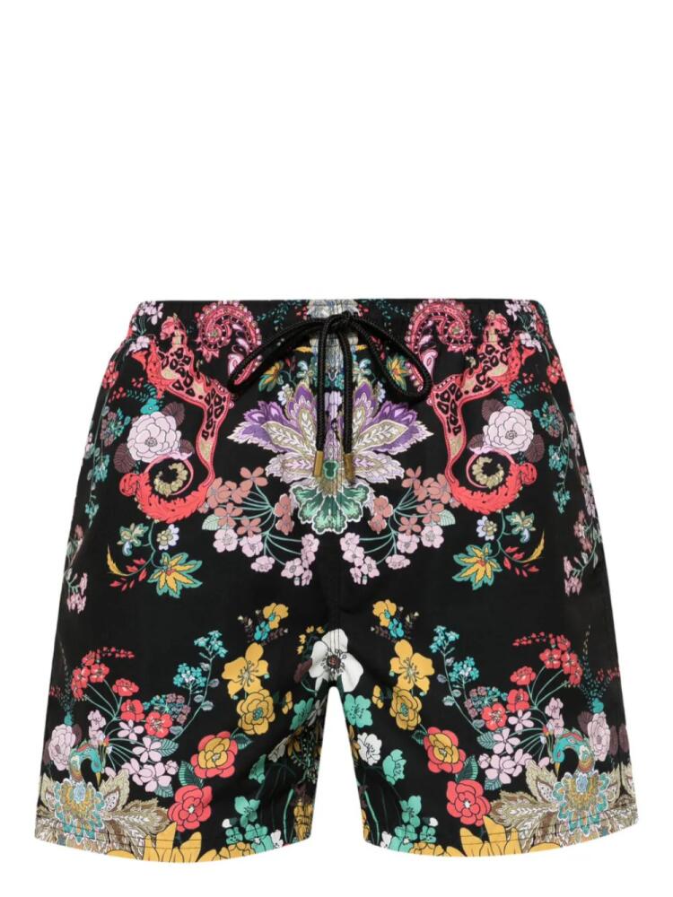 Camilla We Wore Folklore-print swim shorts - Black Cover