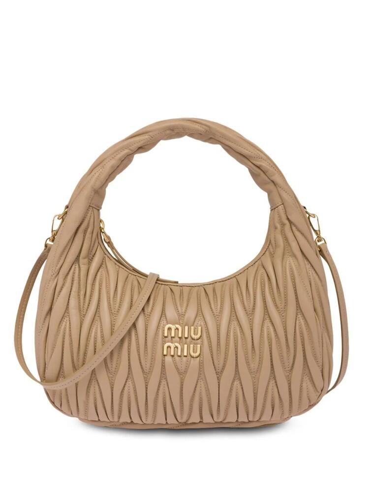 Miu Miu Wander matelassé shoulder bag - Neutrals Cover