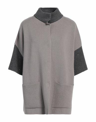 Le Tricot Perugia Woman Cardigan Grey Virgin Wool, Silk, Cashmere, Polyamide, Synthetic fibers Cover