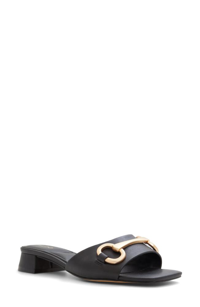 ALDO Faiza Square Toe Slide Sandal in Black Cover