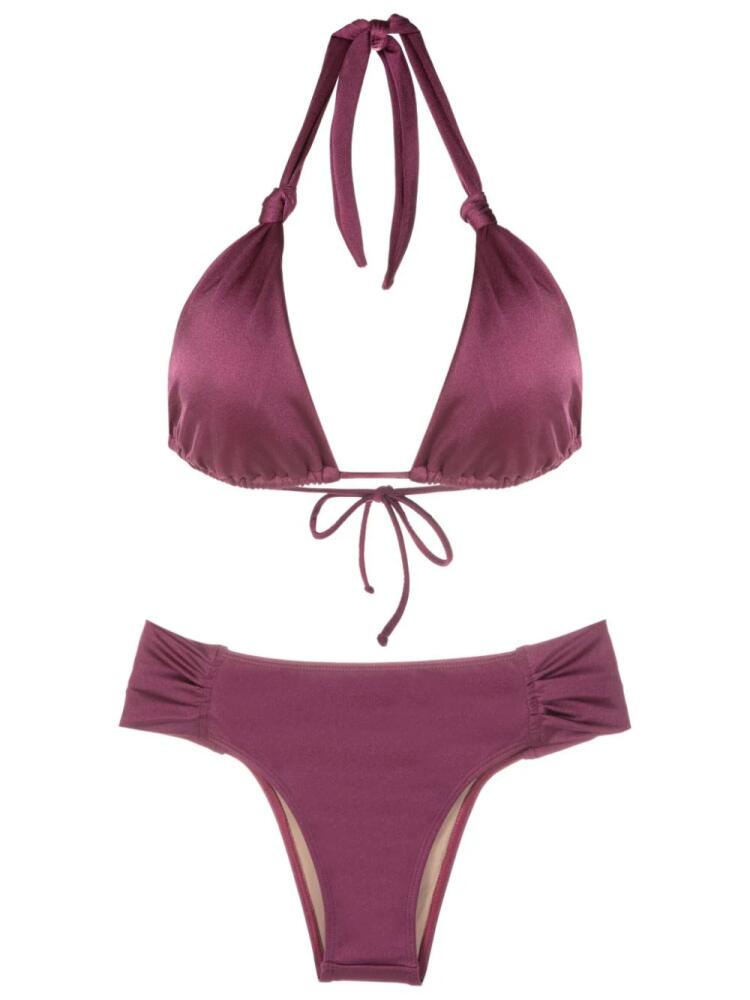 Brigitte knot-detail triangle-cup bikini - Purple Cover