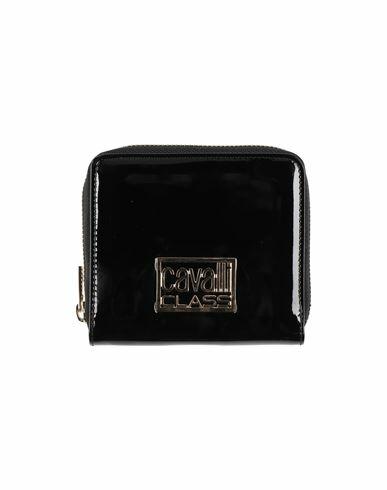 Cavalli Class Woman Wallet Black Calfskin, Polyurethane Cover