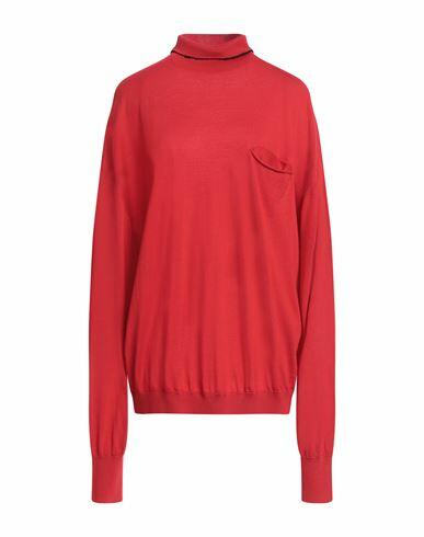 Quira Woman Turtleneck Red Virgin Wool Cover