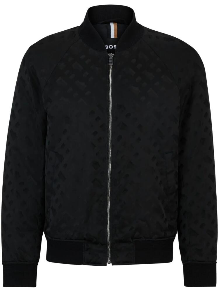 BOSS logo-jacquard bomber jacket - Black Cover