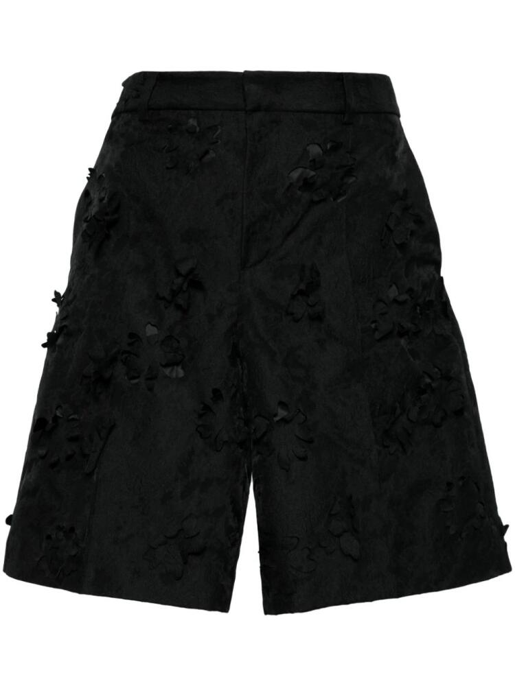 JNBY floral-appliqué knee-length shorts - Black Cover