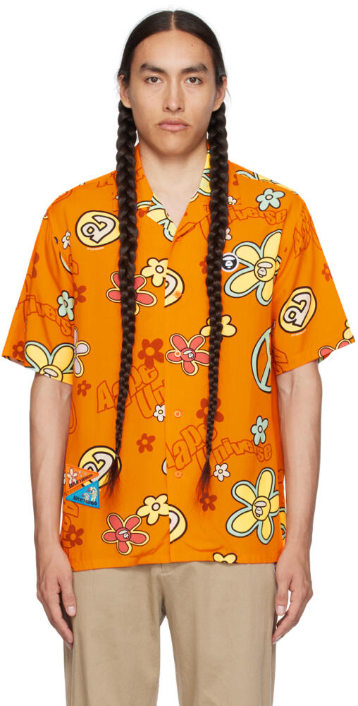 AAPE by A Bathing Ape Orange Moonface Shirt Cover