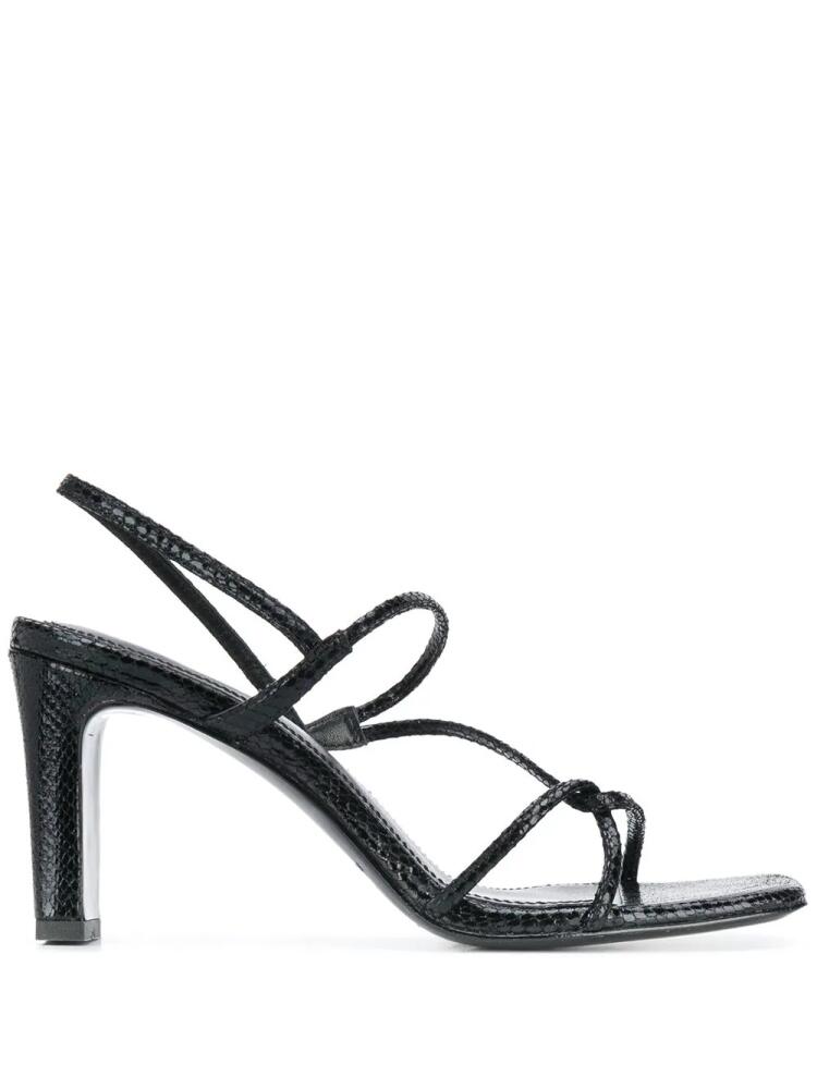 SANDRO snake effect strappy sandals - Black Cover