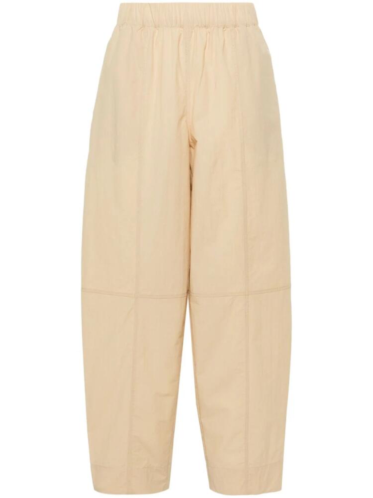 GANNI Curve tapered-leg trousers - Neutrals Cover