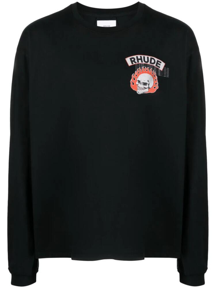 RHUDE long-sleeve cotton T-shirt - Black Cover