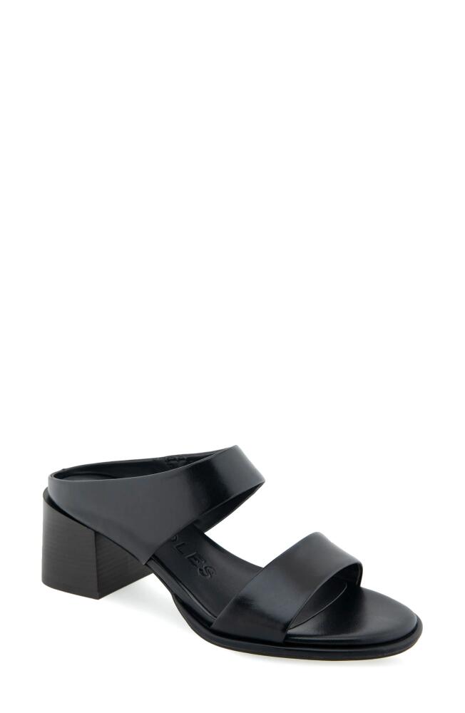 Aerosoles Nika Slide Sandal in Black Leather Cover