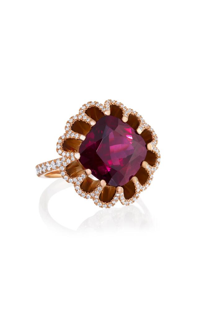 Mindi Mond Imperial Hues Garnet & Diamond Ring in 18K Rose Gold Cover