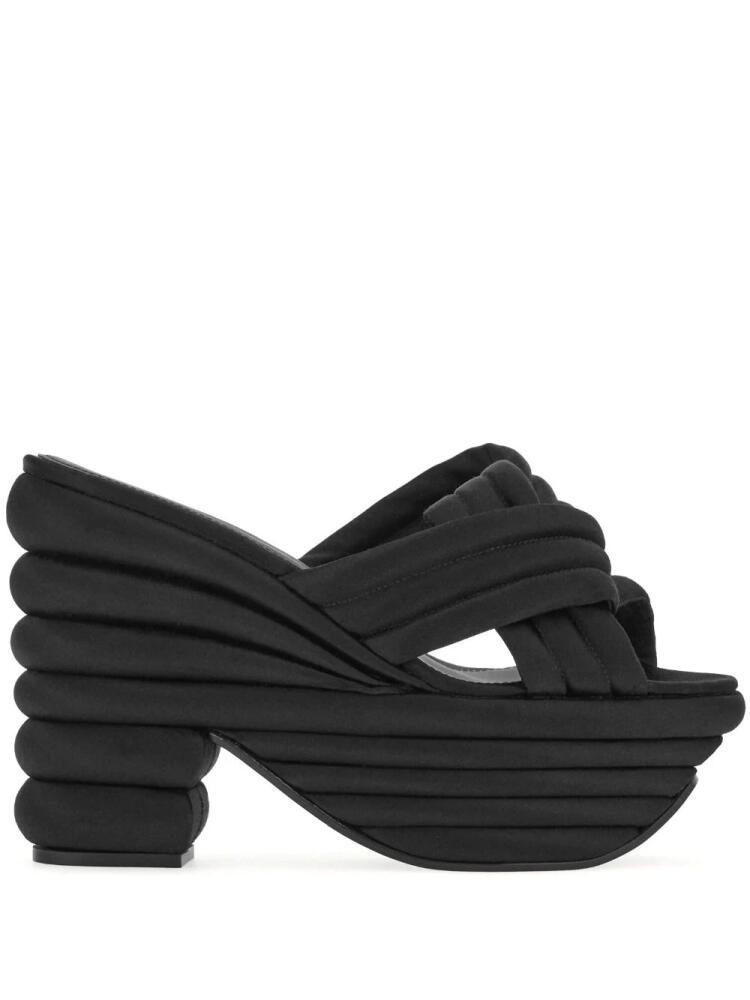 Ferragamo padded-design platform sandals - Black Cover