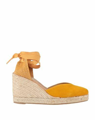 Divine Follie Woman Espadrilles Ocher Soft Leather, Textile fibers Cover