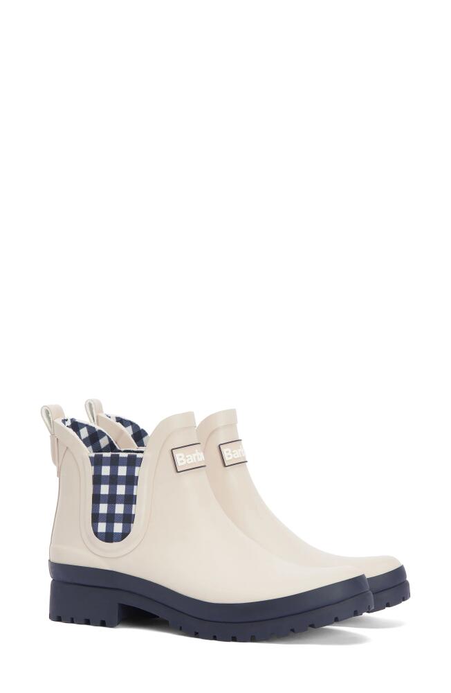 Barbour Mallow Wellington Chelsea Boot in Salt/Navy Check Cover