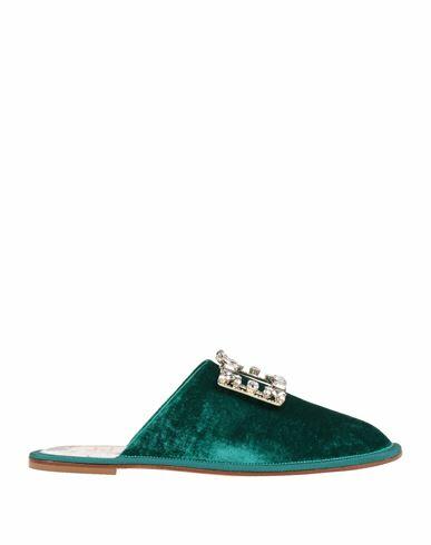 Roger Vivier Woman Mules & Clogs Emerald green Textile fibers Cover