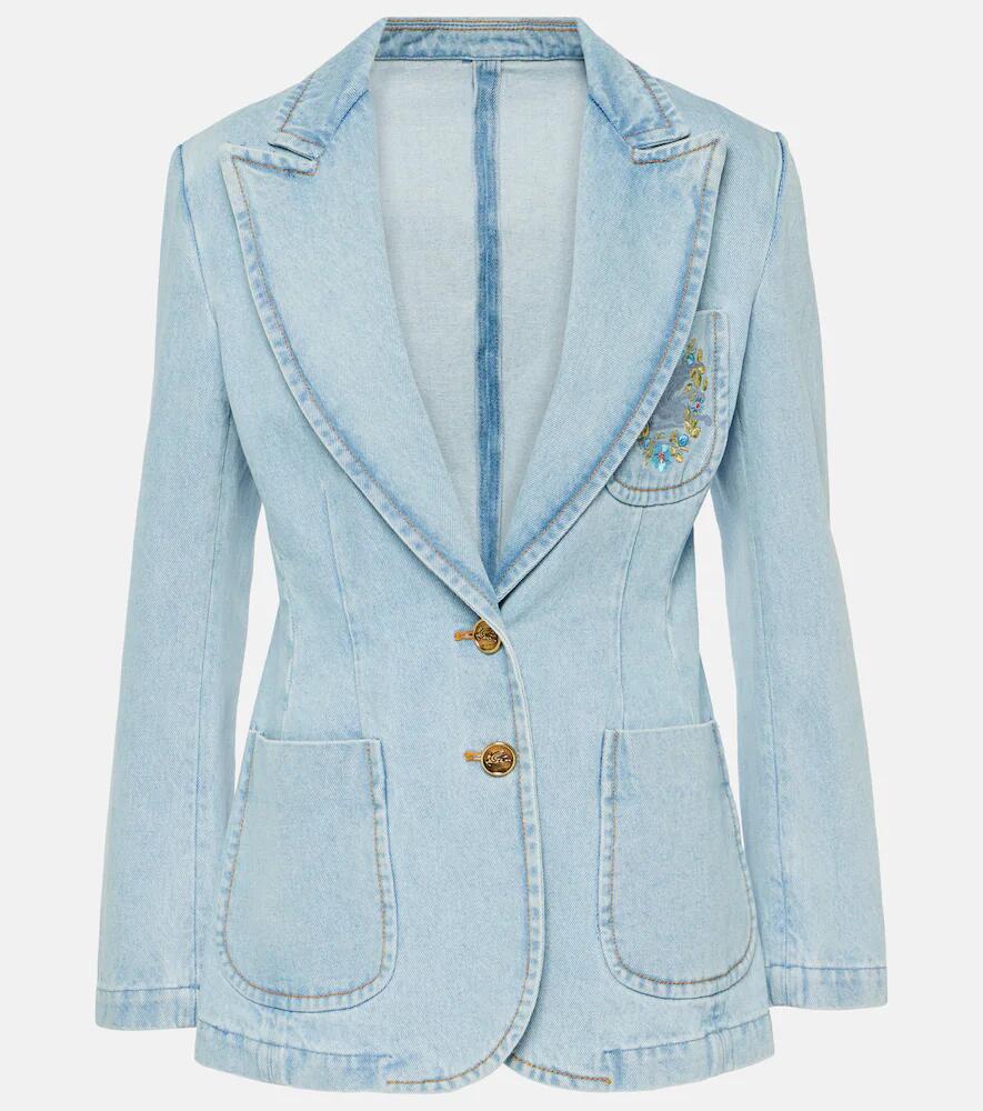 Etro Embroidered denim blazer Cover