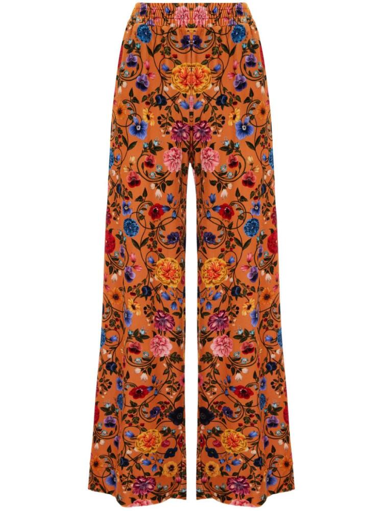 La DoubleJ floral-print palazzo pants - Orange Cover