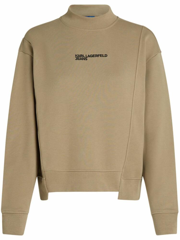 Karl Lagerfeld Jeans asymmetric mock-neck sweatshirt - Neutrals Cover