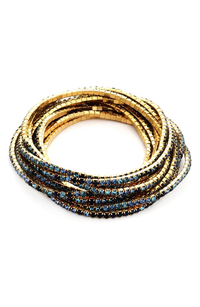 Panacea Set of 10 Crystal Bracelets in Blue Cover