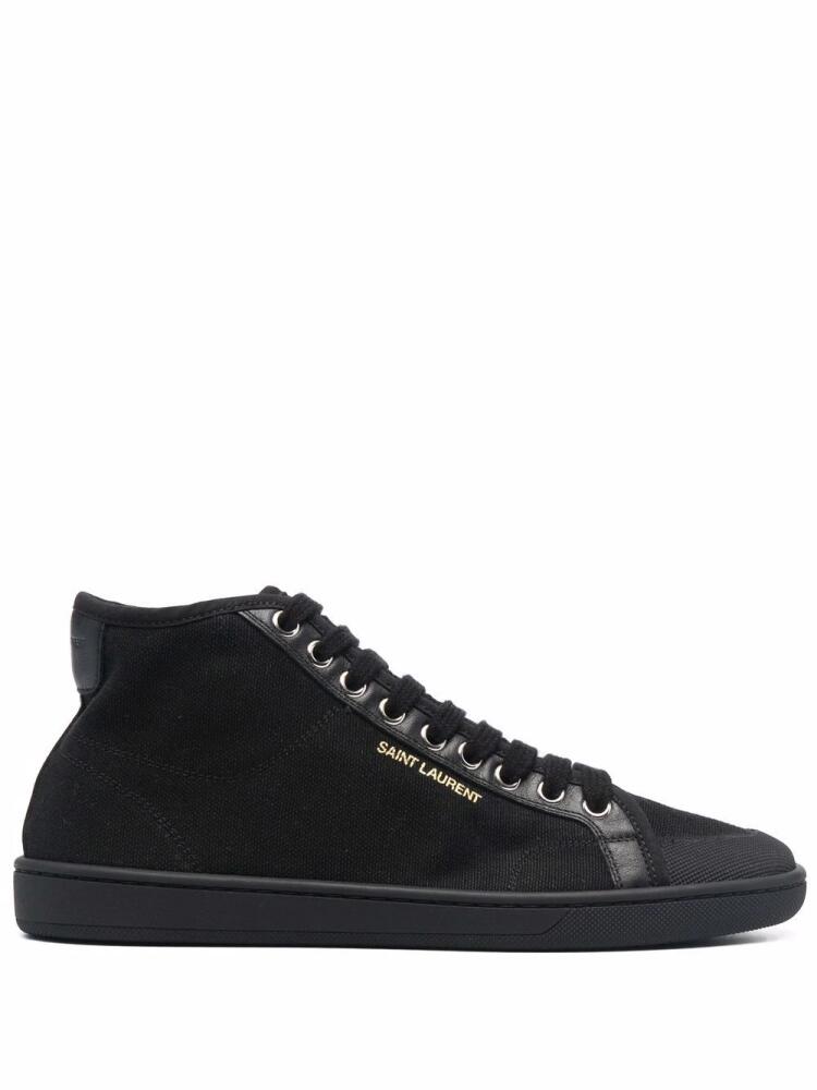 Saint Laurent logo-stamp sneakers - Black Cover