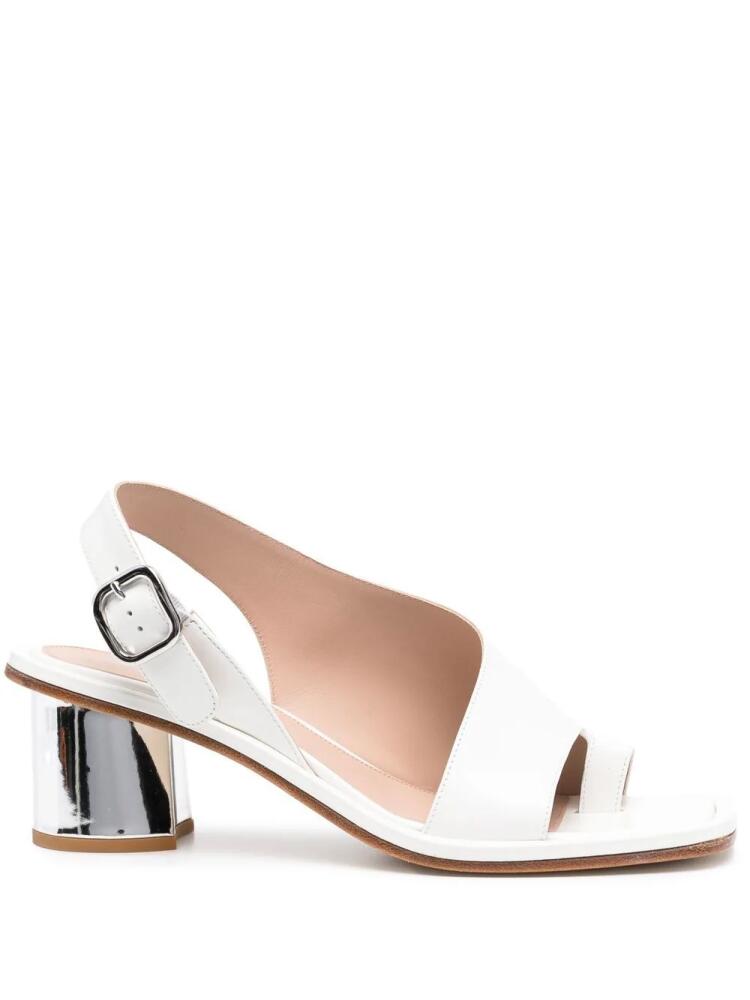 Scarosso Jill slingback leather sandals - White Cover