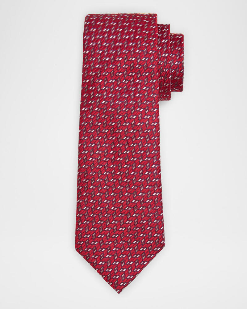 Giorgio Armani Men's Silk Raised Cubes Tie Cover