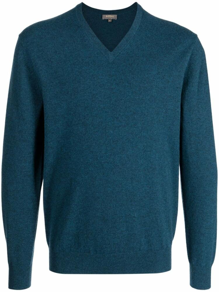 N.Peal The Burlington V-neck cashmere jumper - Blue Cover