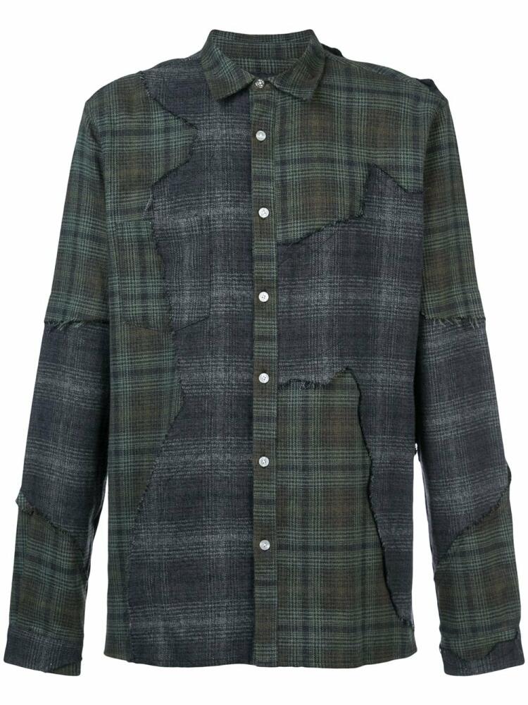 Mostly Heard Rarely Seen distressed plaid shirt - Green Cover