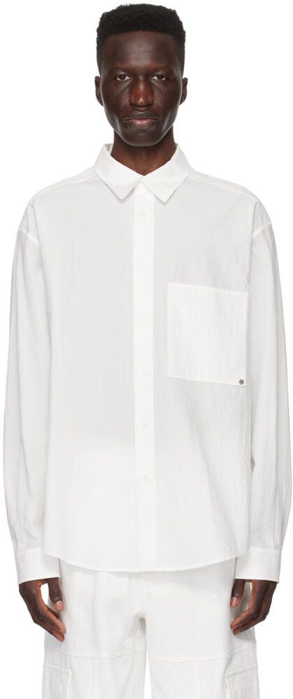 Solid Homme White Crinkle Shirt Cover