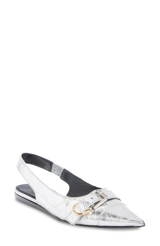 Givenchy Voyou Pointed Toe Slingback Flat in Silvery Cover