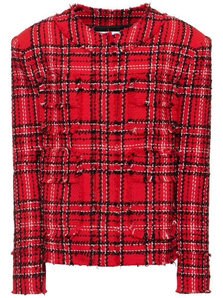 MSGM Tartan Cotton Tweed Jacket Cover