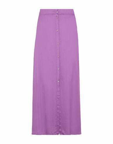 8 By Yoox Split Front Maxi Skirt Woman Maxi skirt Purple Viscose Cover