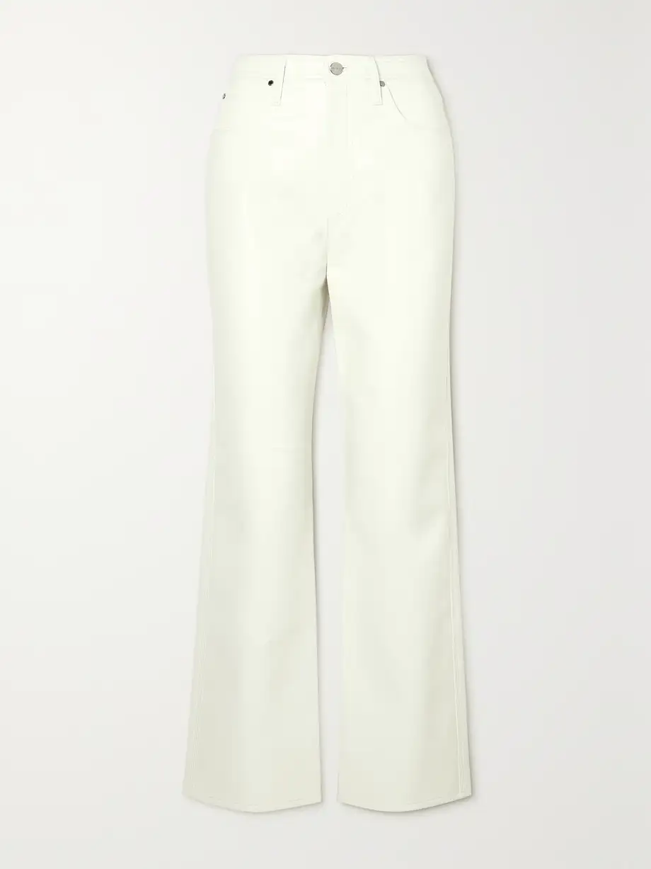 GOLDSIGN - The Multi Stitch Recycled Leather-blend Straight-leg Pants - White Cover