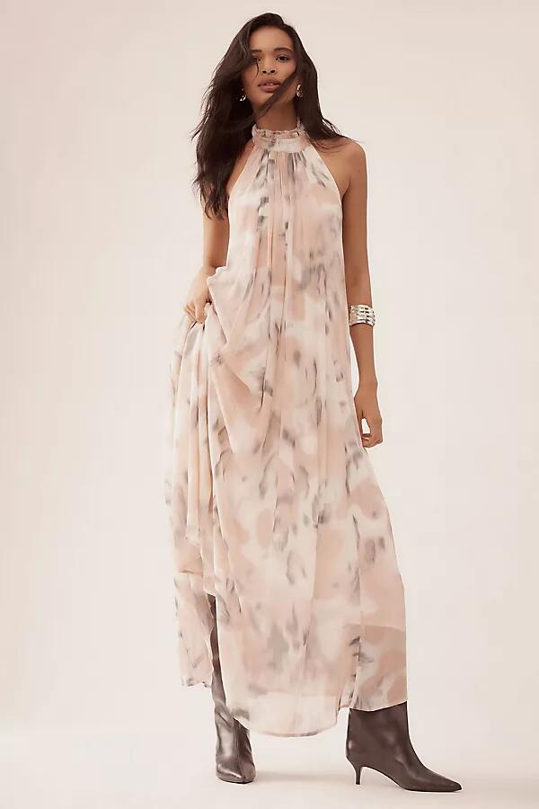 Maeve Halter Sheer Printed Maxi Dress Cover