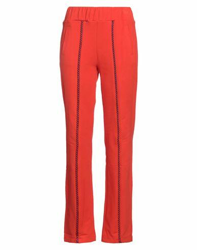 Jijil Woman Pants Tomato red Cotton, Elastane Cover