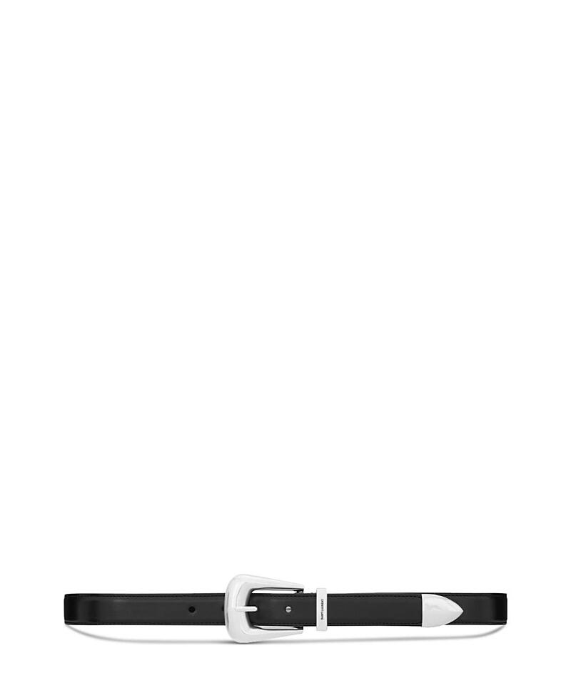 Saint Laurent Folk Buckle Belt in Smooth Leather Cover