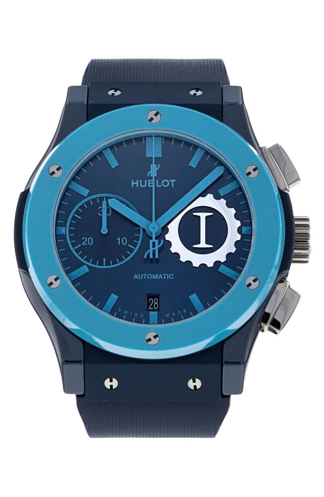 Watchfinder & Co. Hublot Preowned 2020 Classic Fusion Chronograph Rubber Strap Watch, 45m in Blue Cover