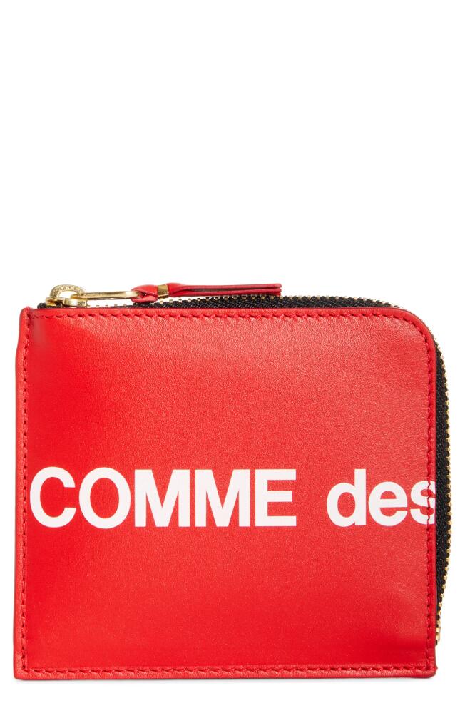 Comme des Garçons Wallets Huge Logo Half-Zip Wallet in Red Cover