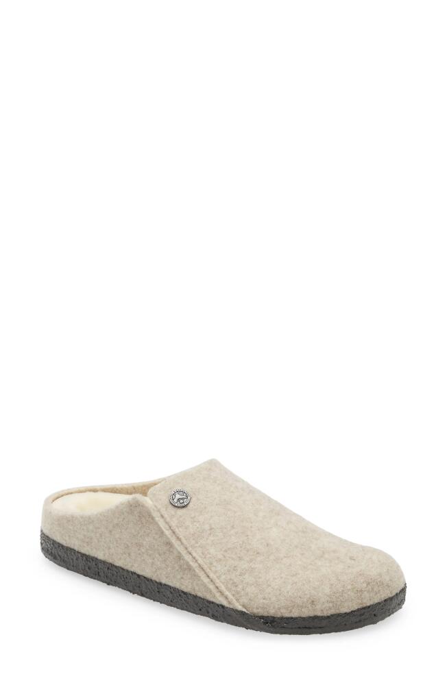 Birkenstock Zermatt Genuine Shearling Lined Slipper in Eggnog/Natural Cover