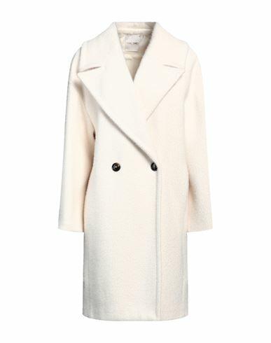 Take-two Woman Coat Cream Polyester, Nylon Cover