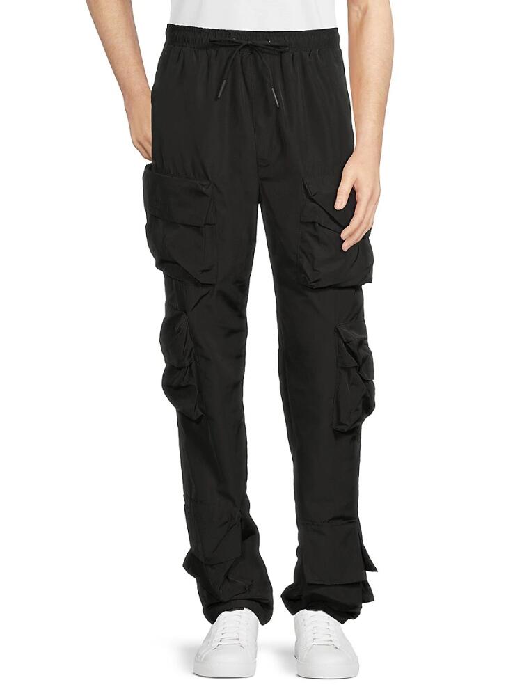 American Stitch Men's Double Cargo Pocket Flat Front Pants - Black Cover