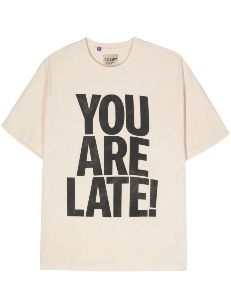 GALLERY DEPT. You Are Late cotton T-shirt - Neutrals Cover